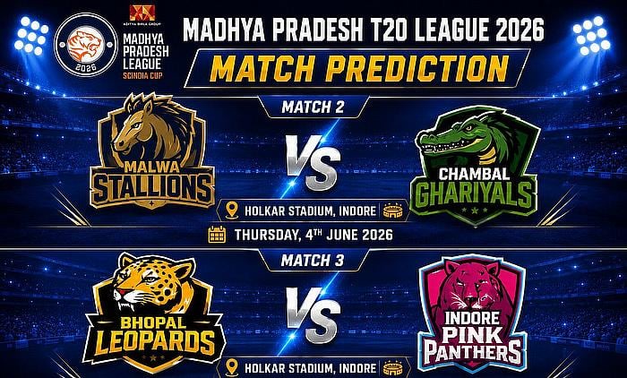Match Predictions: Madhya Pradesh T20 League 2026
