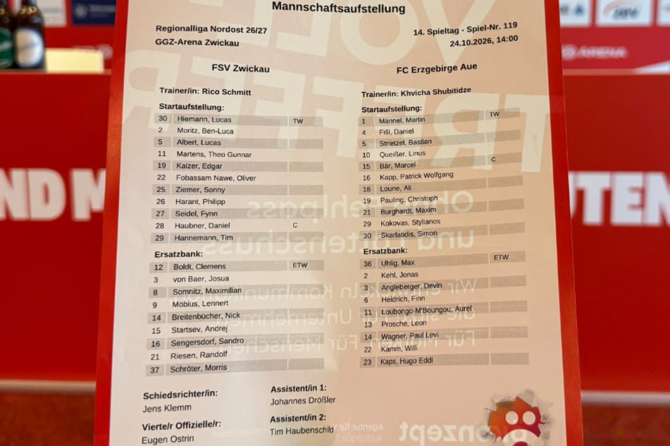 So starten der FSV Zwickau und der FC Erzgebirge Aue.