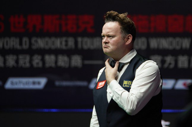 TAIYUAN, CHINA - AUGUST 09: Shaun Murphy of England reacts in the first round match against Matthew Selt of England on day 2 of the 2026 World Snooker Tour China Open at Taiyuan Binhe Sports Center on August 9, 2026 in Taiyuan, Shanxi Province of China. (Photo by Tai Chengzhe/VCG via Getty Images)