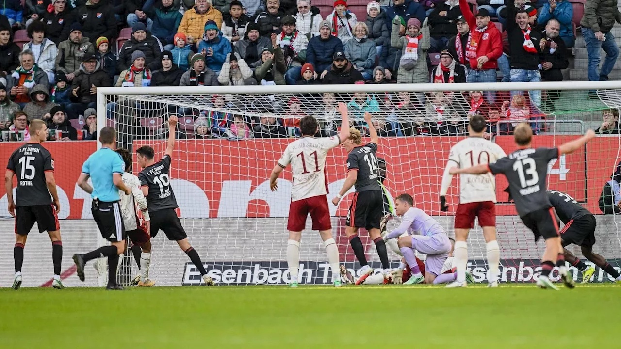 Erst Rot, dann Rückstand, dann Haberer: Union holt in Augsburg einen Punkt