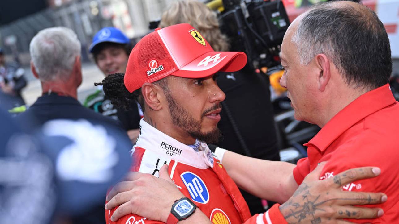 Ferrari-Boss Frederic Vasseur und Lewis Hamilton