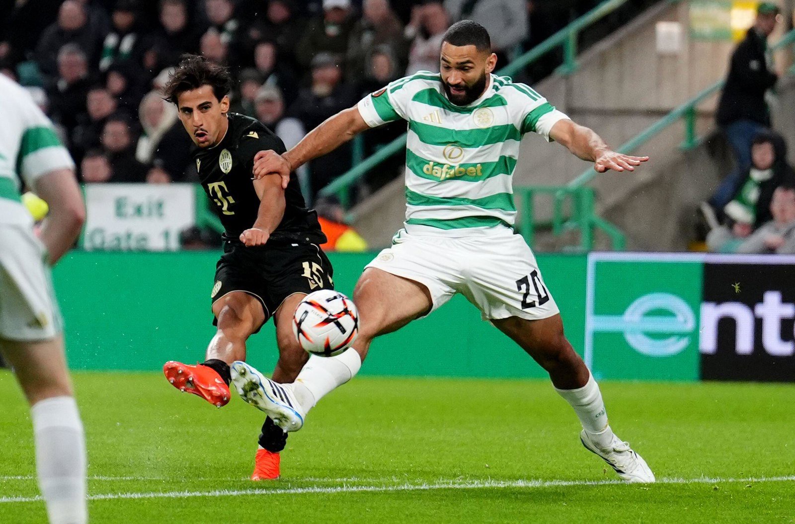 Ferencvaros' Daniel Arzani scores his side's third goal against Celtic at Celtic Park in the Europa League