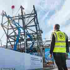 Initial steel framework in place as Man City begin an expansion at the north end of the Etihad