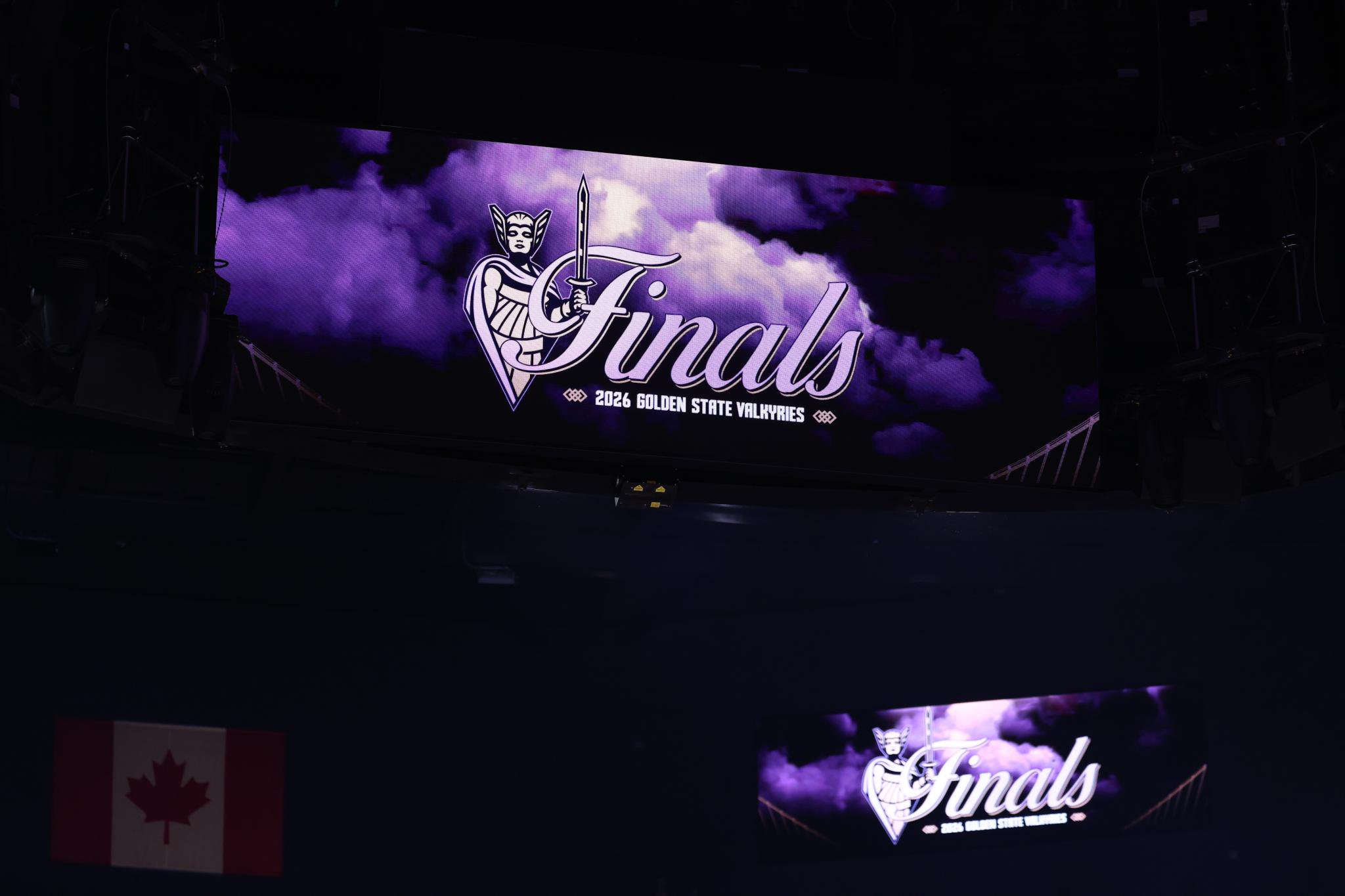 Golden State Valkyries signage before game one of the WNBA Finals against the Atlanta Dream at Chase Center.