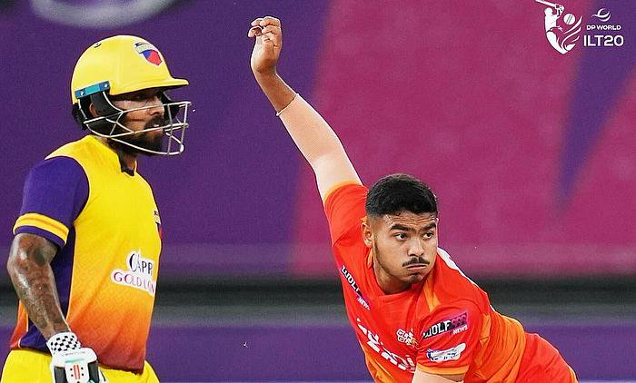 Gulf Giants Aayan Khan in action