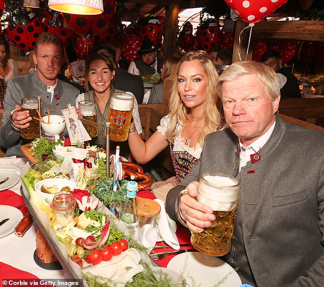 Nagelsmann and Kahn are pictured together with their partners at Oktoberfest in Munich