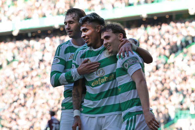 Celtic thrashed Hearts 7-1