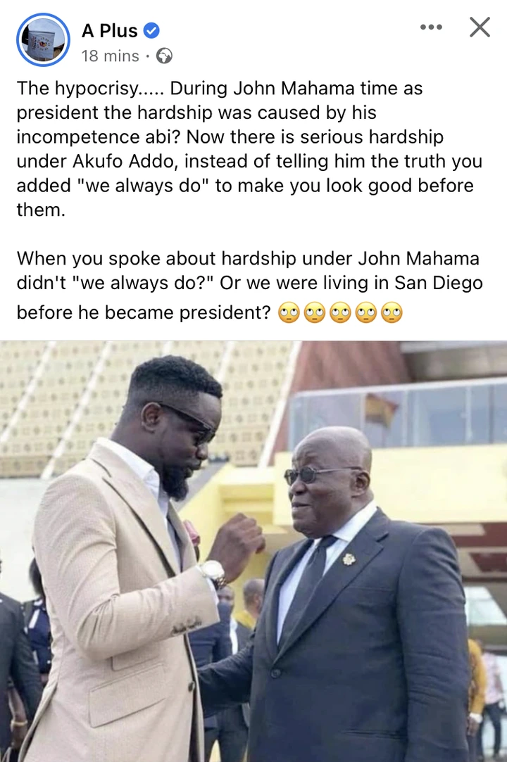 A Plus Goes Hard On Sarkodie For Being Flexible On Nana Addo 2