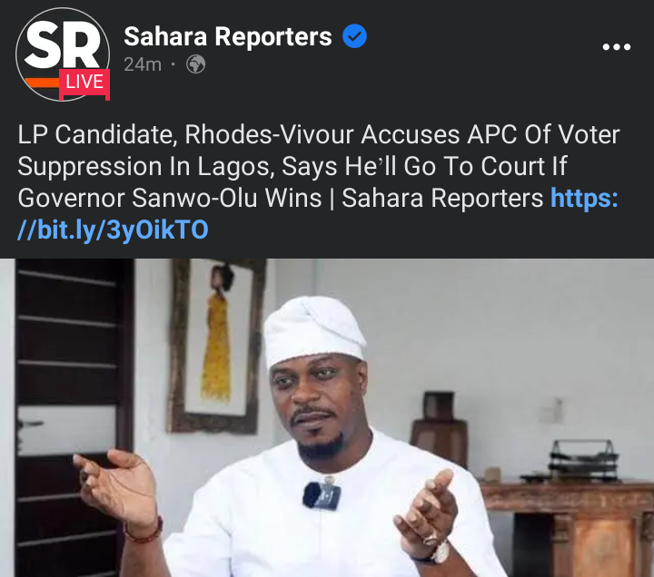 Today's Headlines: Rhodes-Vivour Accuses APC Of Voter Suppression In Lagos: Zulum Votes, Commends INEC