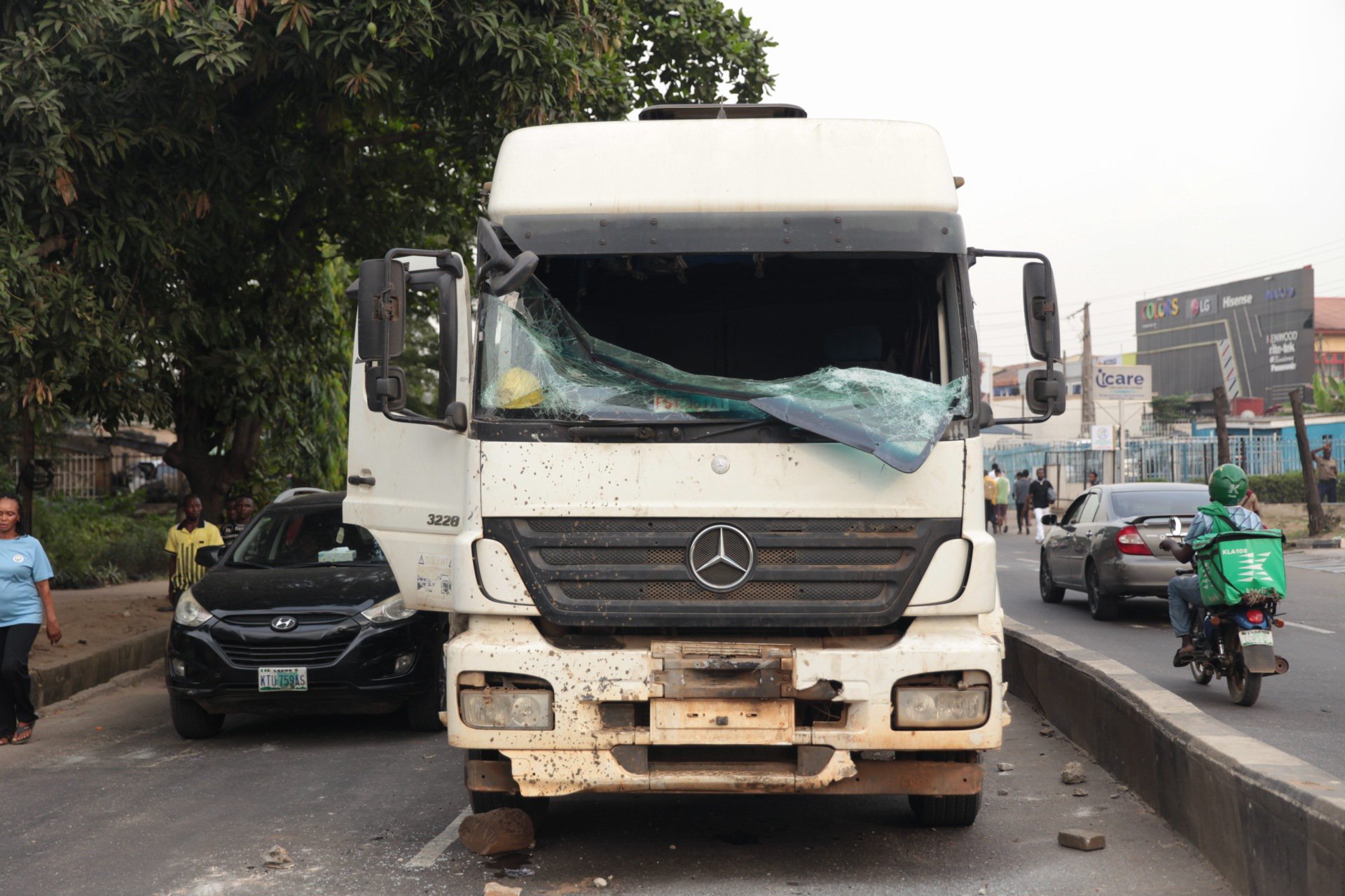 Scene of the accident at Omole Grammar school