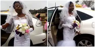 Photos of a bride on her wedding day.