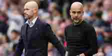 Erik ten Hag and Pep Guardiola ahead of the Manchester derby