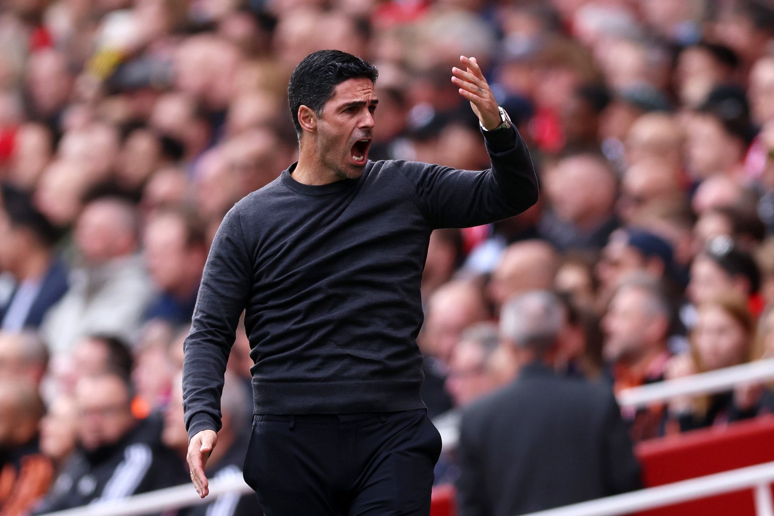 Mikel Arteta during an Arsenal match