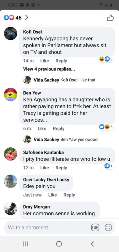 Your Daughter Pays Men To Be ‘F**ked’ Whilst Tracey Earns Big Time – Troll On Kennedy Agyapong