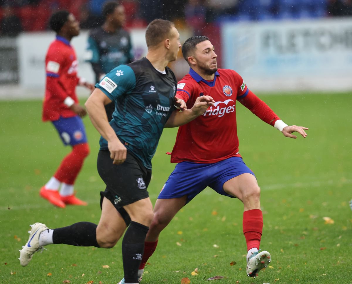 Action from Aldershot Town's defeat to Wealdstone (Photo by Ian Morsman) 