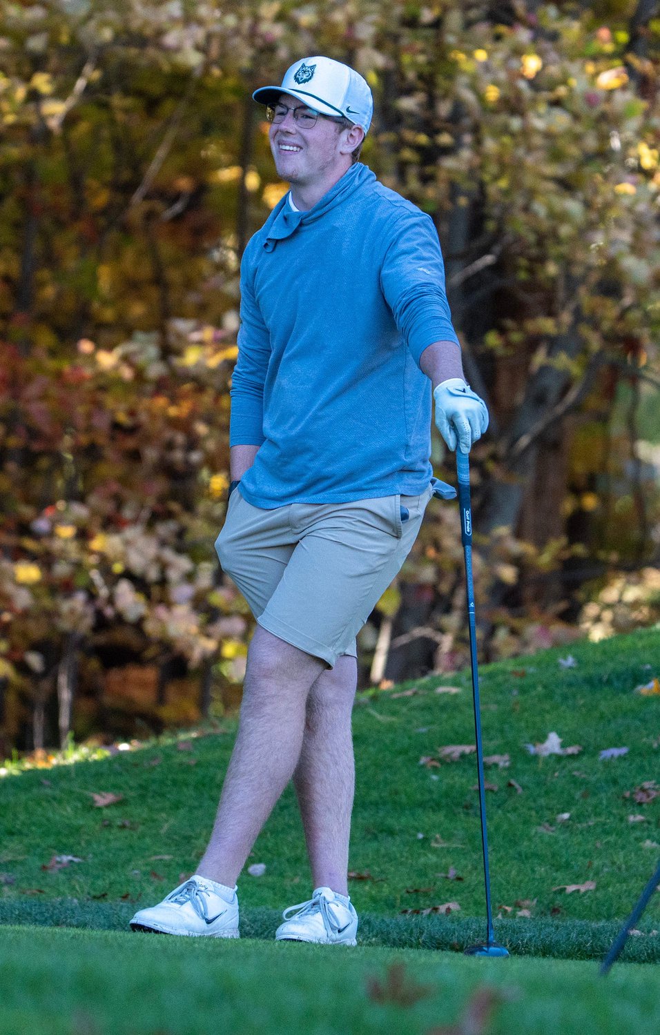Nolan Engelhardt of Nashoba Regional High School at the Div. 2 state championship at Franklin Country Club, Oct. 26, 2026.