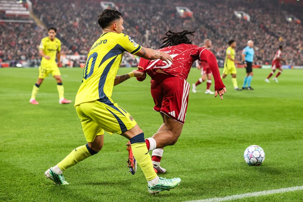 Rio Ngumoha during Liverpool 4-2 Villarreal.