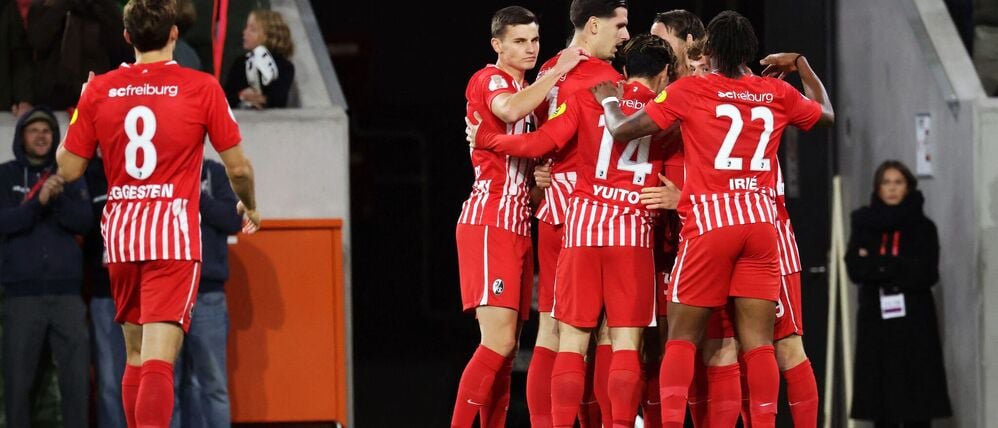 Freiburg bejubelt die 1:0-Führung.