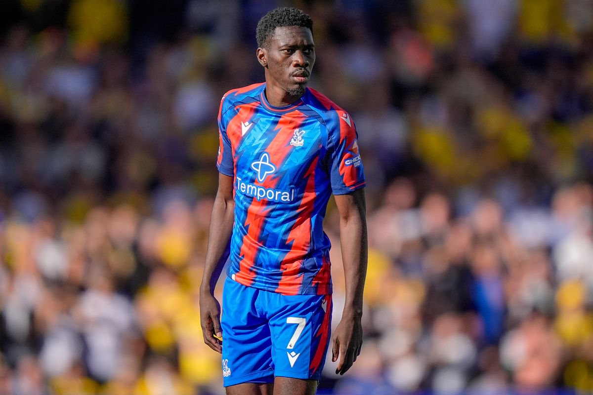 Ismaila Sarr of Crystal Palace is in action during the Premier League match between Leeds United and Crystal Palace at Elland Road in Leeds, United Kingdom, on September 20, 2026. (Photo by Maynard Manyowa/News Images/NurPhoto via Getty Images)