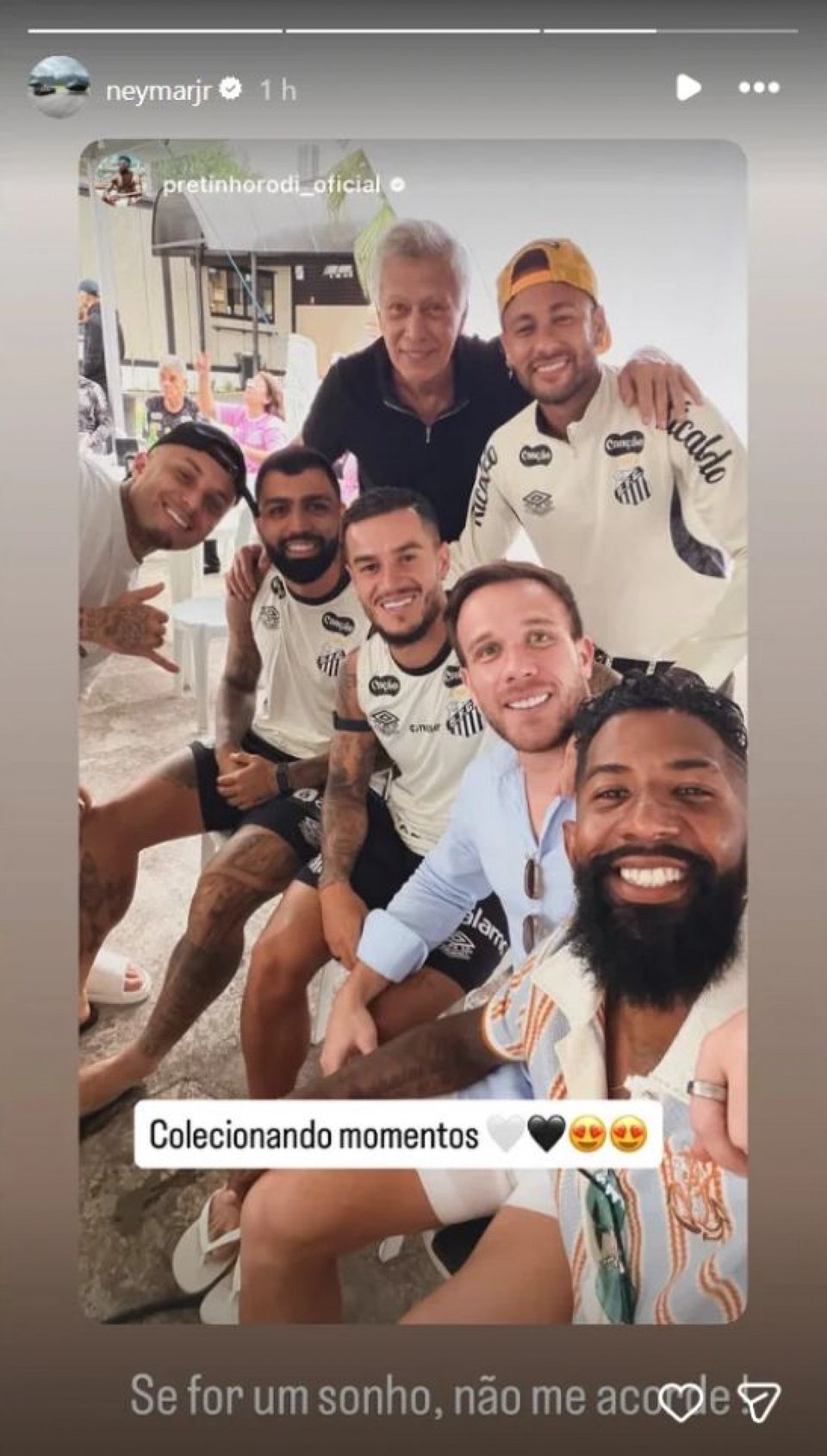 Neymar enaltece reforços do Santos em postagem - Reprodução / Instagram @neymarjr