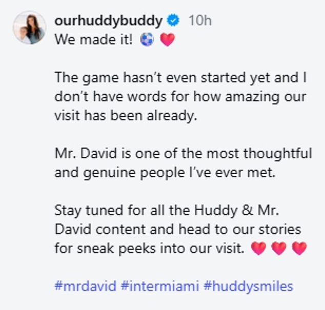 Ms Droubay added a gushing caption next to the sweet clip