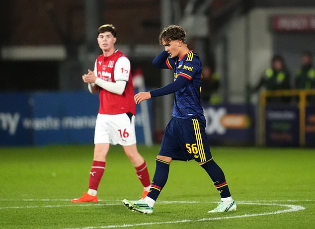 Max Dowman was sent off late in Arsenal´s shock defeat (Nick Potts/PA)