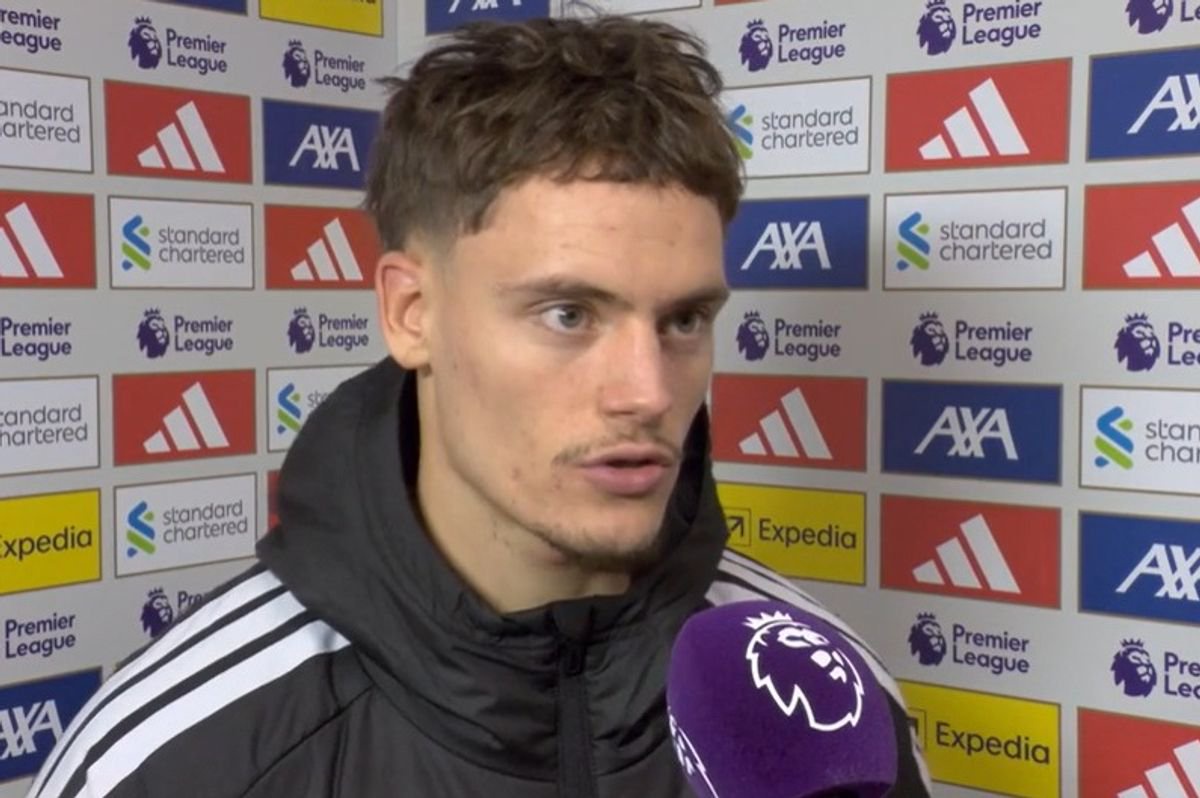 Florian Wirtz is interviewed on BBC Match of the Day after Liverpool's 2-0 win over Brighton