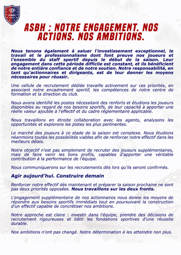 Communiqué ASBH.