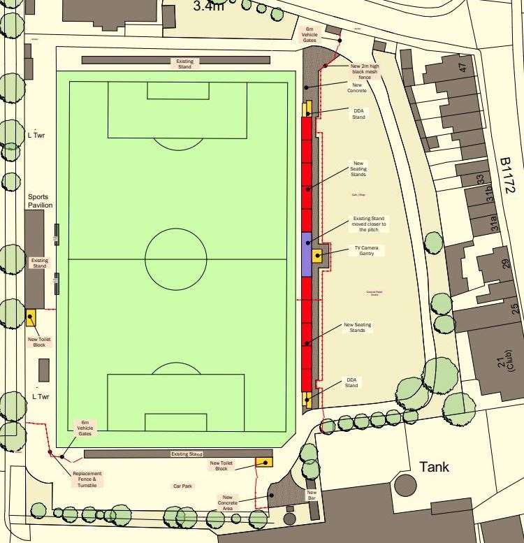 Plans show how the east side of the stadium could be developed. Image from planning documents