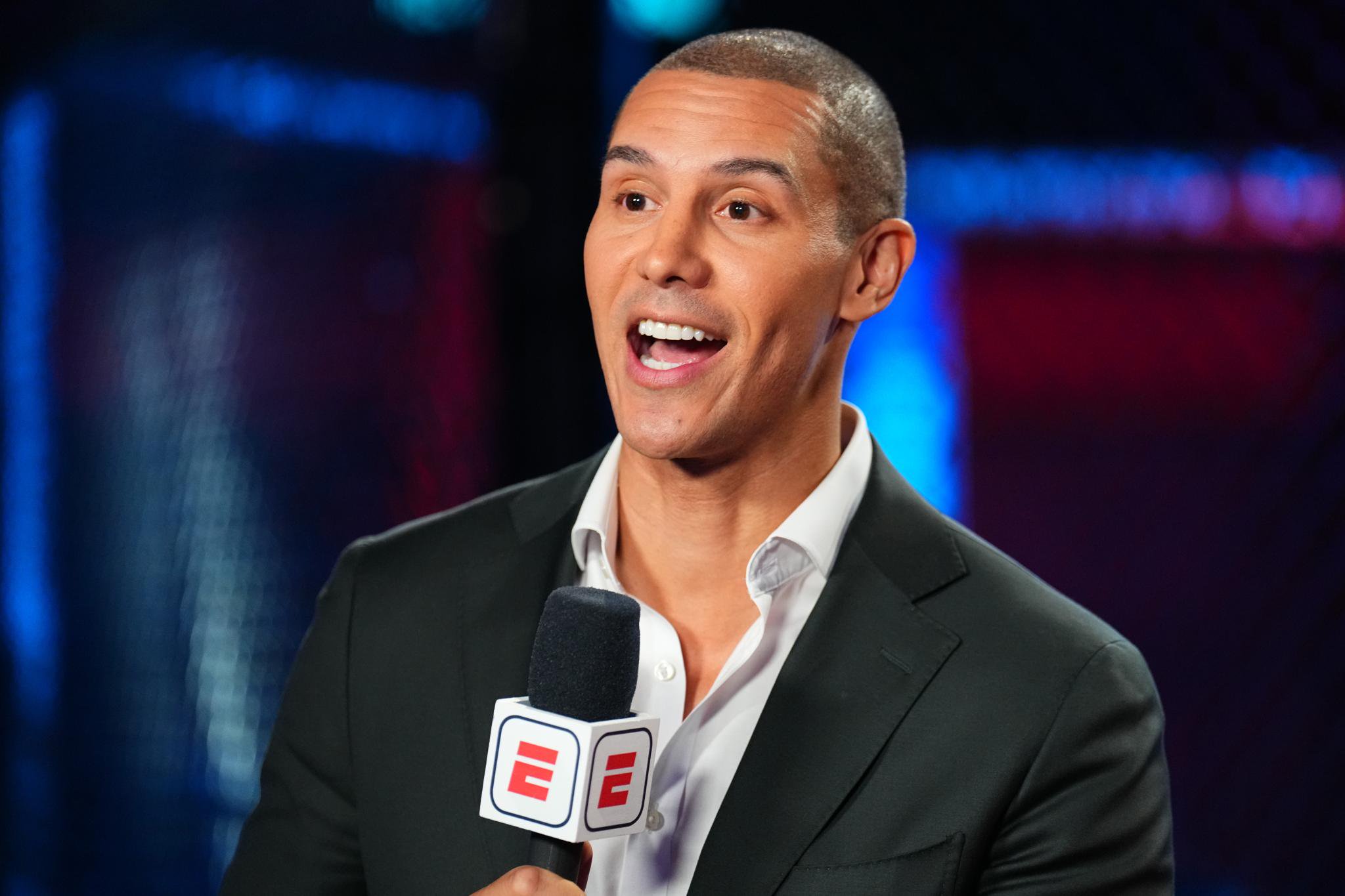 John Schriffen anchors the broadcast during Dana White's Contender Series, season eight week two on August 20, 2024 in Las Vegas, Nevada.