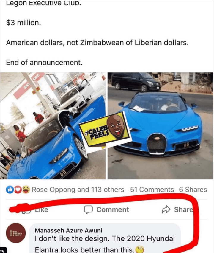 Hyundai Elantra is far better than Osei Kwame Despite’s $3 Million Bugatti – Manasseh Azure Awuni