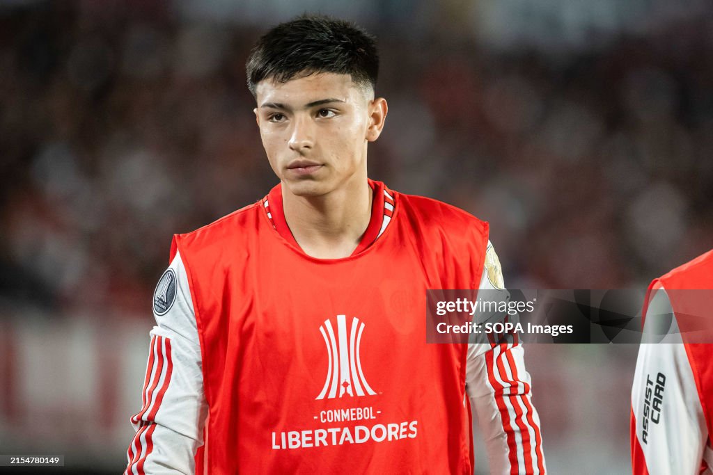 Agustin ruberto of river plate looks on during a copa