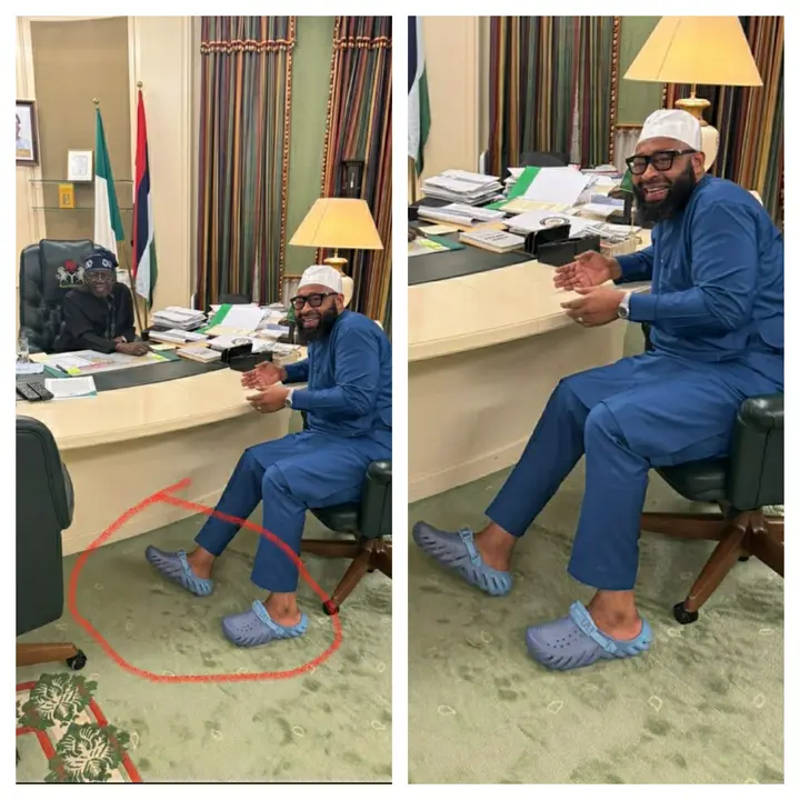 Reactions As Niger State Governor, Umar Bago Was Sported Wearing A Crocs Slippers At Aso Rock