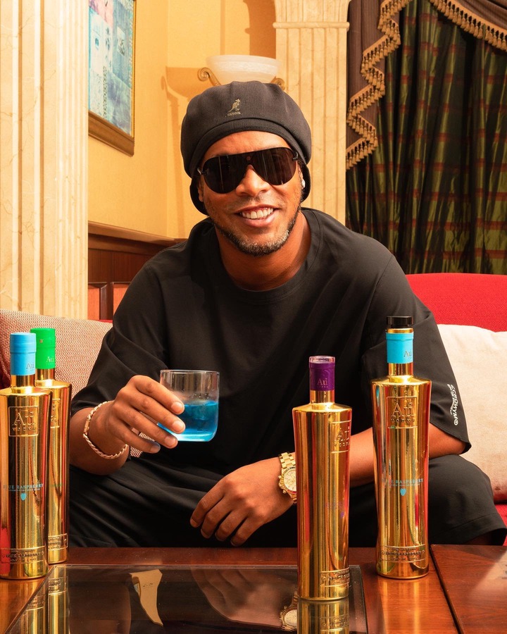 Ronaldinho is one of the famous stars to have been pictured with Morgan's vodka