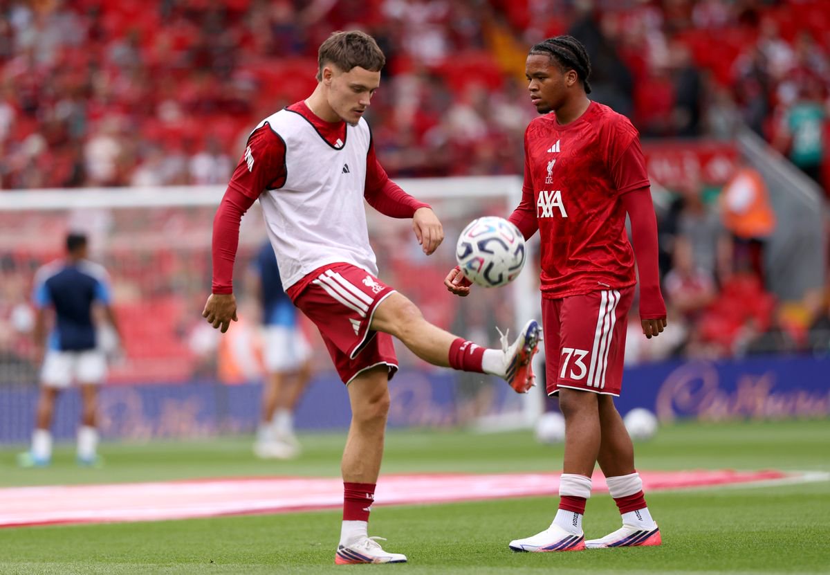 Florian Wirtz and Rio Ngumoha of Liverpool