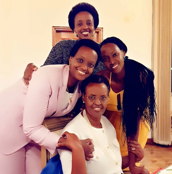 President Museveni's daughters, Natasha, Patience and Diana pose with their mother