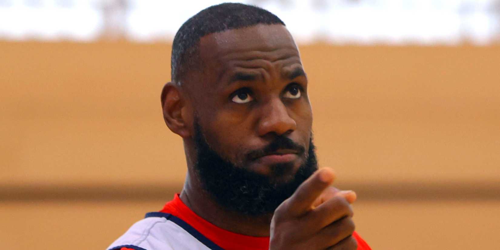 LeBron James of the U.S. during practice
