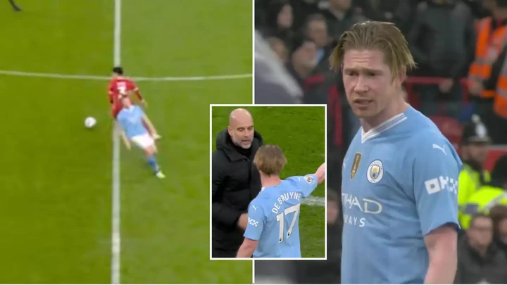 Moment that Pep Guardiola 'decided' to bring Kevin De Bruyne off vs Liverpool spotted by supporters