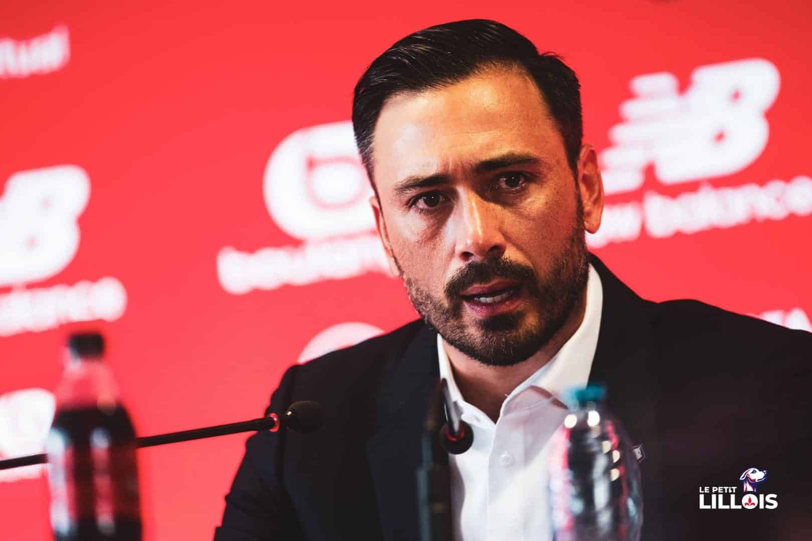 Davide Ancelotti, entraîneur du LOSC en conférence de presse.