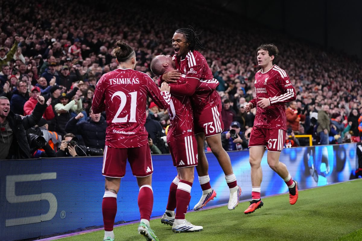 Alexis Mac Allister of Liverpool celebrates after scoring his sides first goal during the UEFA Champions League match between Liverpool FC and Villarreal CF at Anfield on October 20, 2026 in Liverpool, United Kingdom.