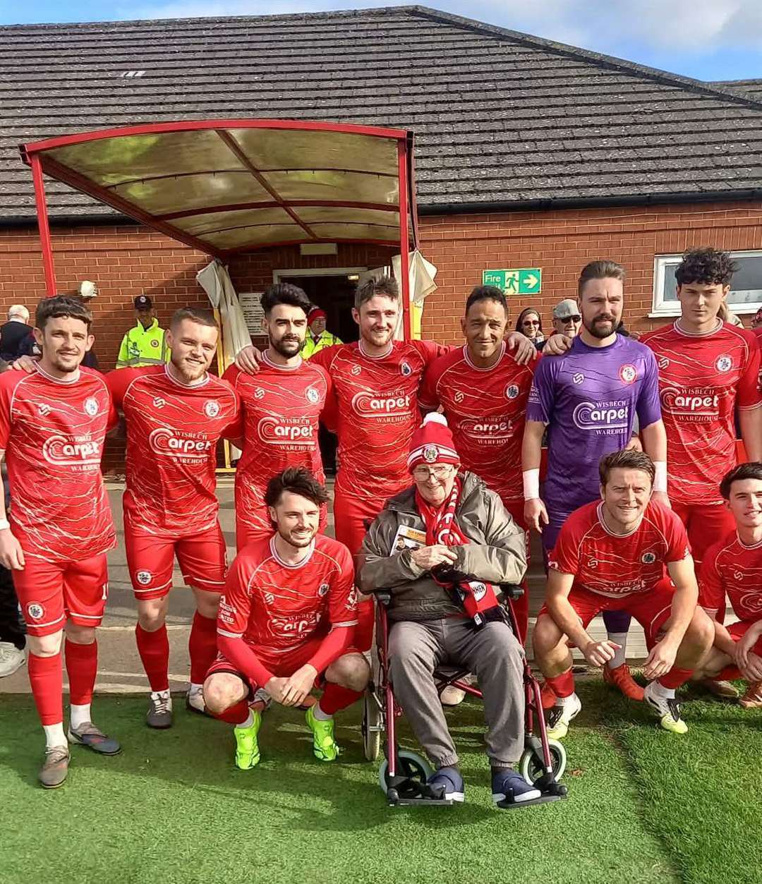 John Petch with the players