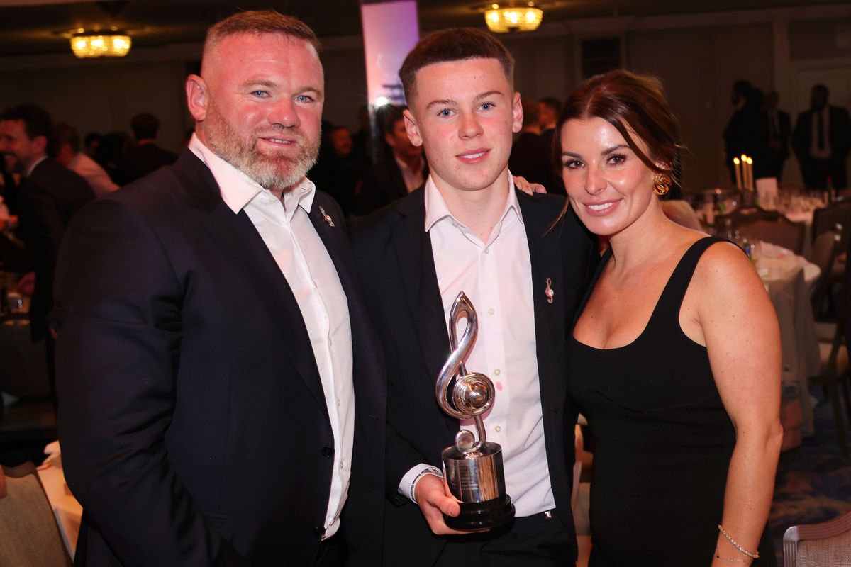 Wayne Rooney, Kai Rooney and Coleen Rooney during Nordoff Robbins' Legends of Football