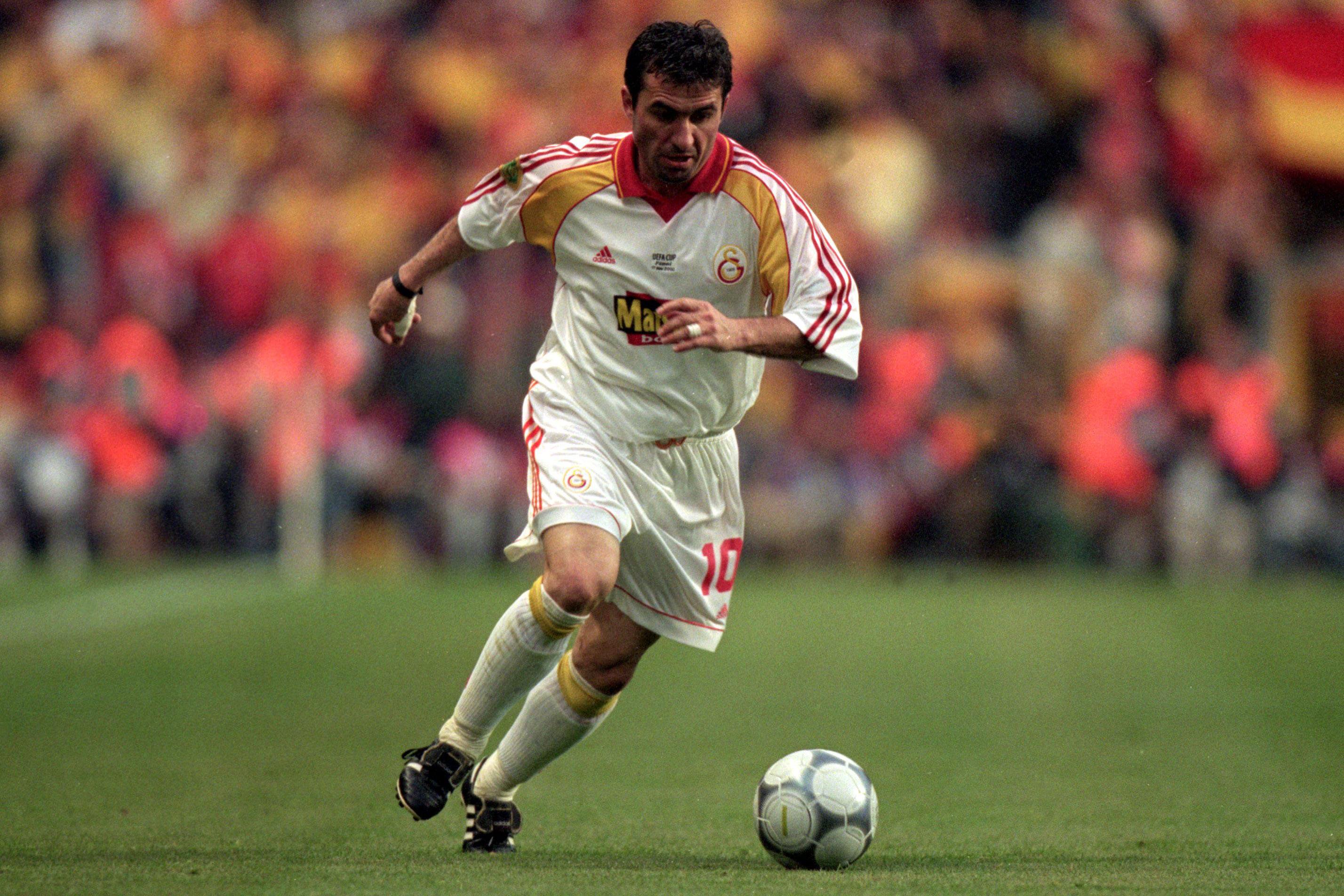 Gheorghe Hagi in action for Romania.