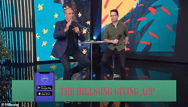Hillsong heavily promoted donating money to the church in the service, including by advertising new and easy ways to give them money such as using the Hillsong Giving App