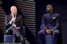 Alan Shearer, left, was among those present with Andy Cole, right, being honoured
