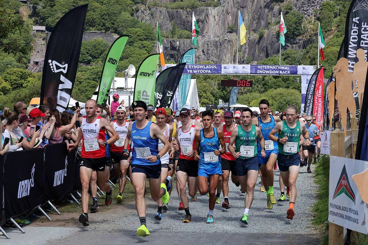 People take part in Marathon Eryri in north Wales.
