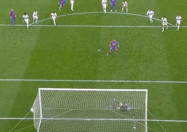 The Dutchman fired the ball into the inside netting