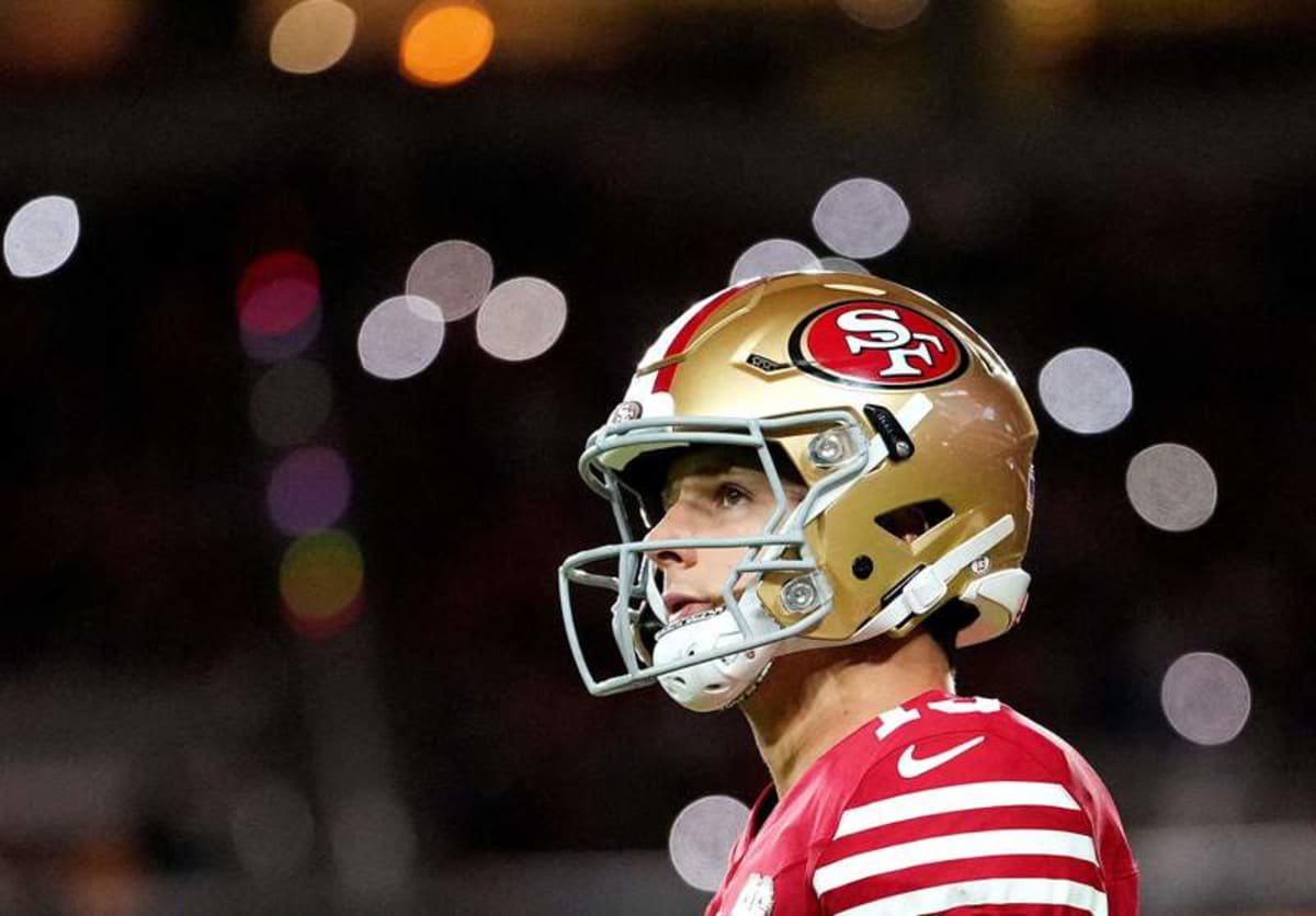 Oct 19, 2026; Santa Clara, California, USA; San Francisco 49ers quarterback Brock Purdy (13) looks on during the fourth quarter against the Washington Commanders at Levi's Stadium. © Cary Edmondson-Imagn Images TPX IMAGES OF THE DAY