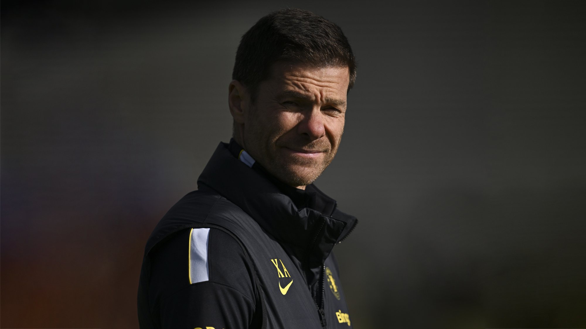 Manager Xabi Alonso of Chelsea looking onwards during a training session at Chelsea Training Ground in Cobham, United Kingdom.
