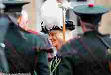 Queen Camilla looked cheerful at the Order of the Thistle service at St Giles' Cathedral in Edinburgh today